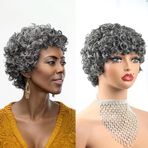 Curly Pixie Wig • 100%‎ Human Hair • Short Afro Curls • Glueless  • New